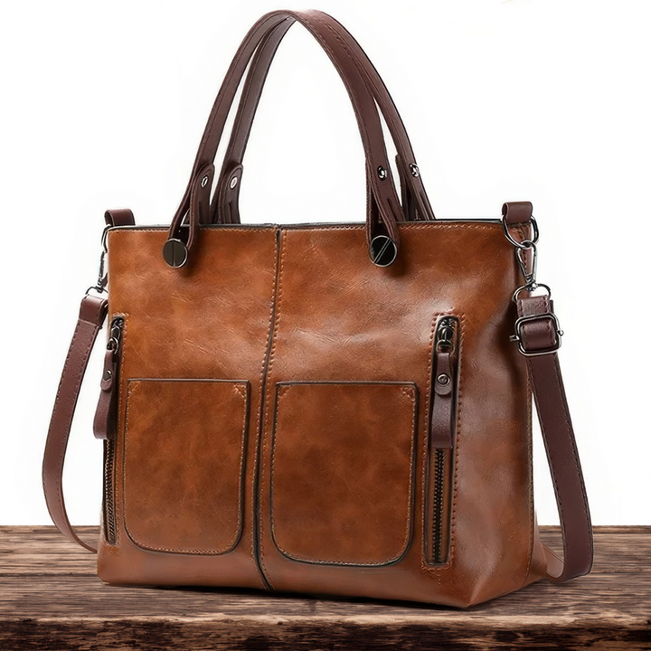 Leticia - Tote Vintage Bolsillos Laterales