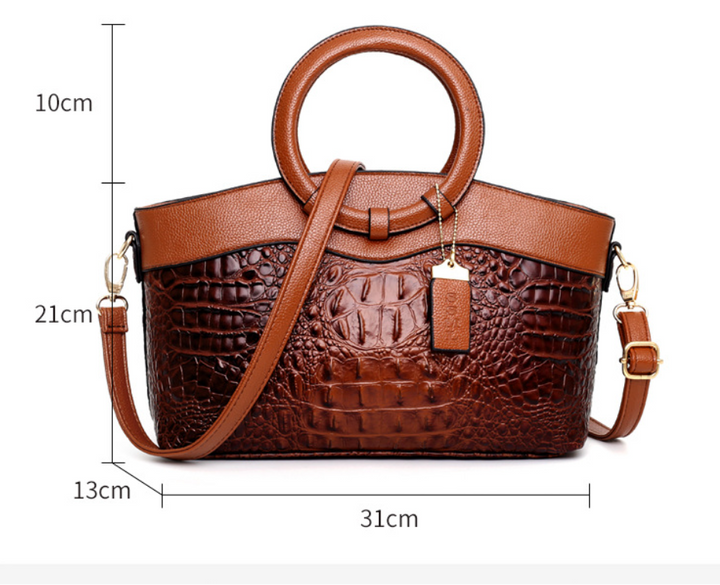 Amalia - Cartera Bicolor Textura Cocodrilo
