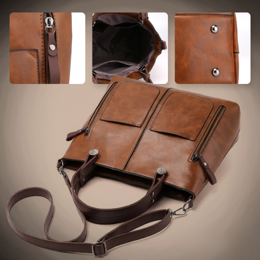 Leticia - Tote Vintage Bolsillos Laterales