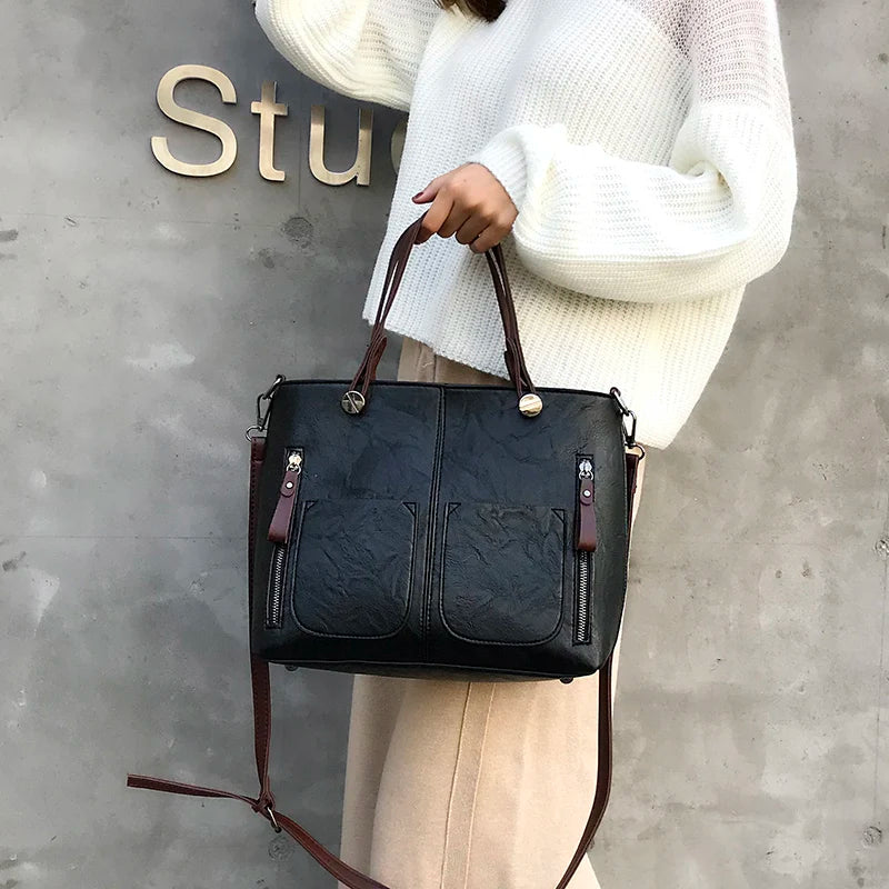 Leticia - Tote Vintage Bolsillos Laterales