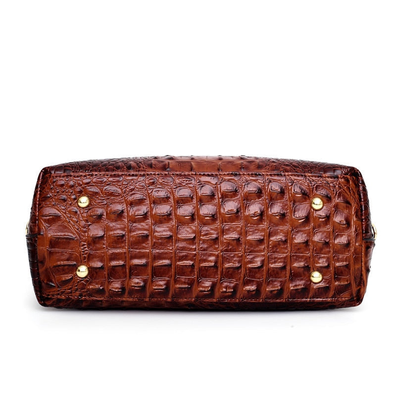 Amalia - Cartera Bicolor Textura Cocodrilo