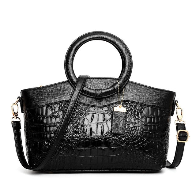 Amalia - Cartera Bicolor Textura Cocodrilo