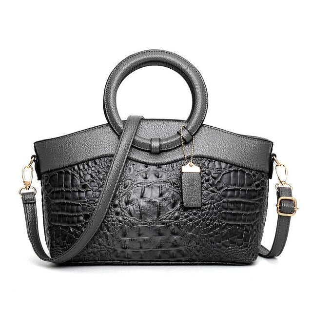 Amalia - Cartera Bicolor Textura Cocodrilo