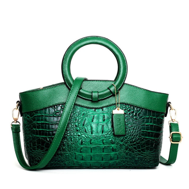 Amalia - Cartera Bicolor Textura Cocodrilo