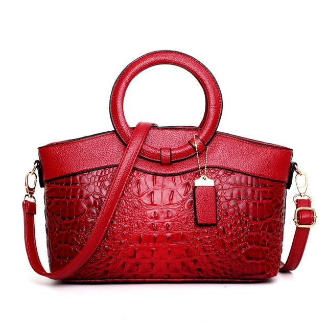 Amalia - Cartera Bicolor Textura Cocodrilo