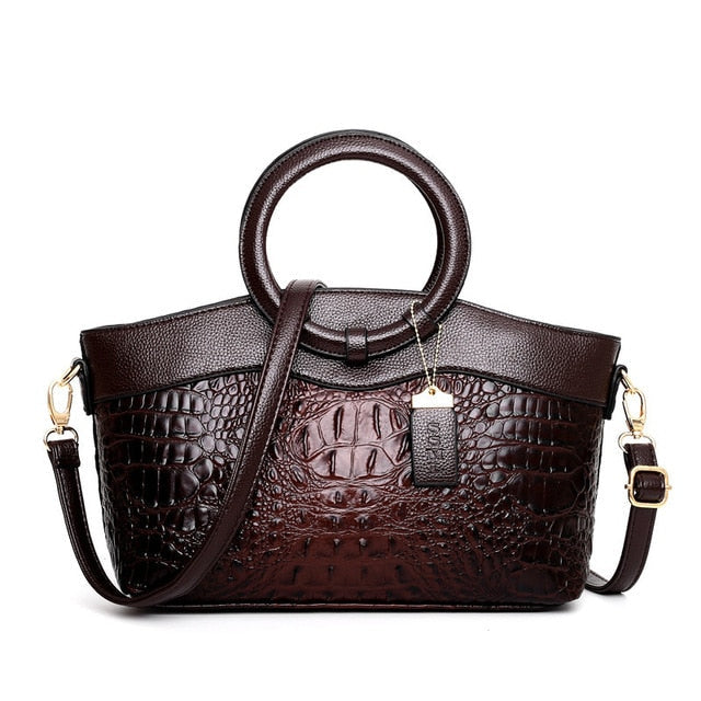 Amalia - Cartera Bicolor Textura Cocodrilo