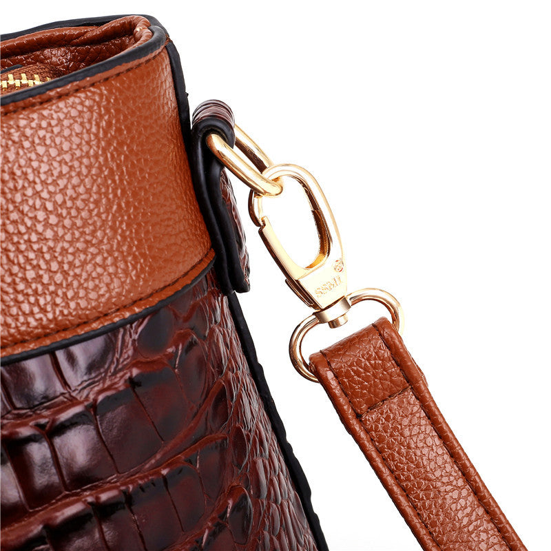 Amalia - Cartera Bicolor Textura Cocodrilo