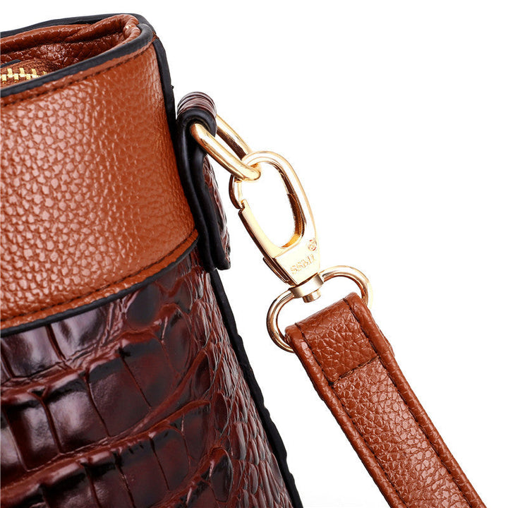 Amalia - Cartera Bicolor Textura Cocodrilo