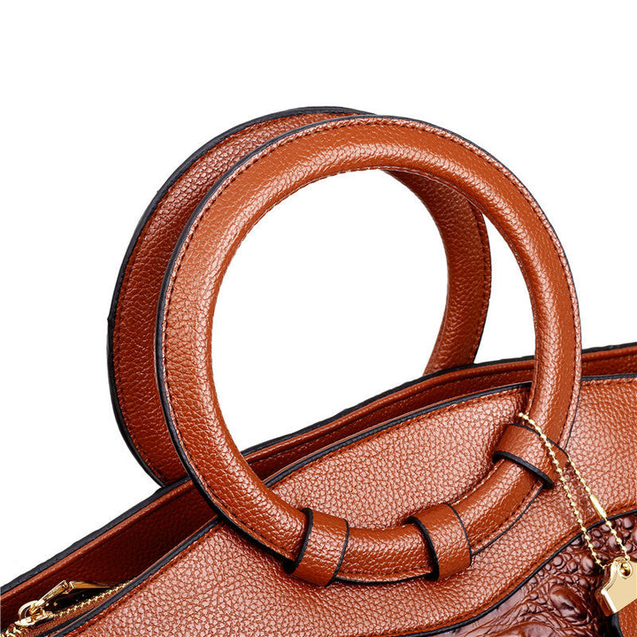 Amalia - Cartera Bicolor Textura Cocodrilo